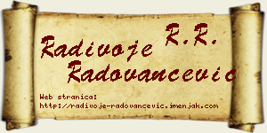 Radivoje Radovančević vizit kartica